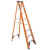 Escalera de tijera, tipo ll, 7 peldaños, fibra de vidrio