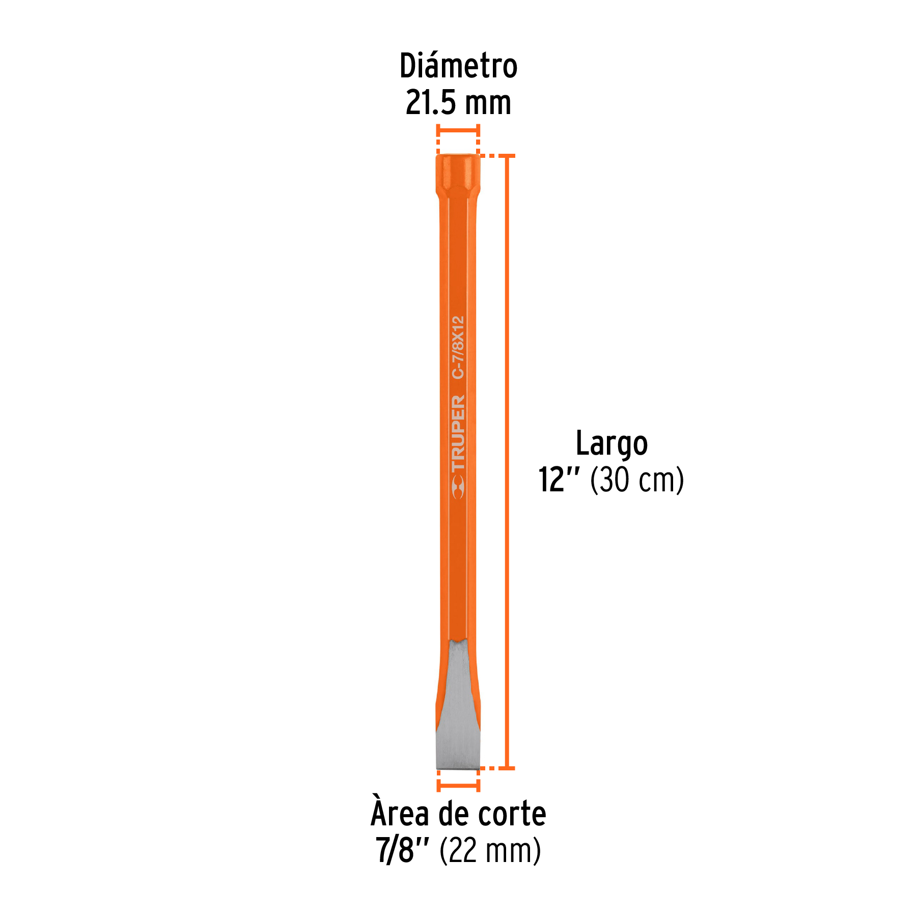 12157 Cincel de corte frío de 7/8 X 12", Truper