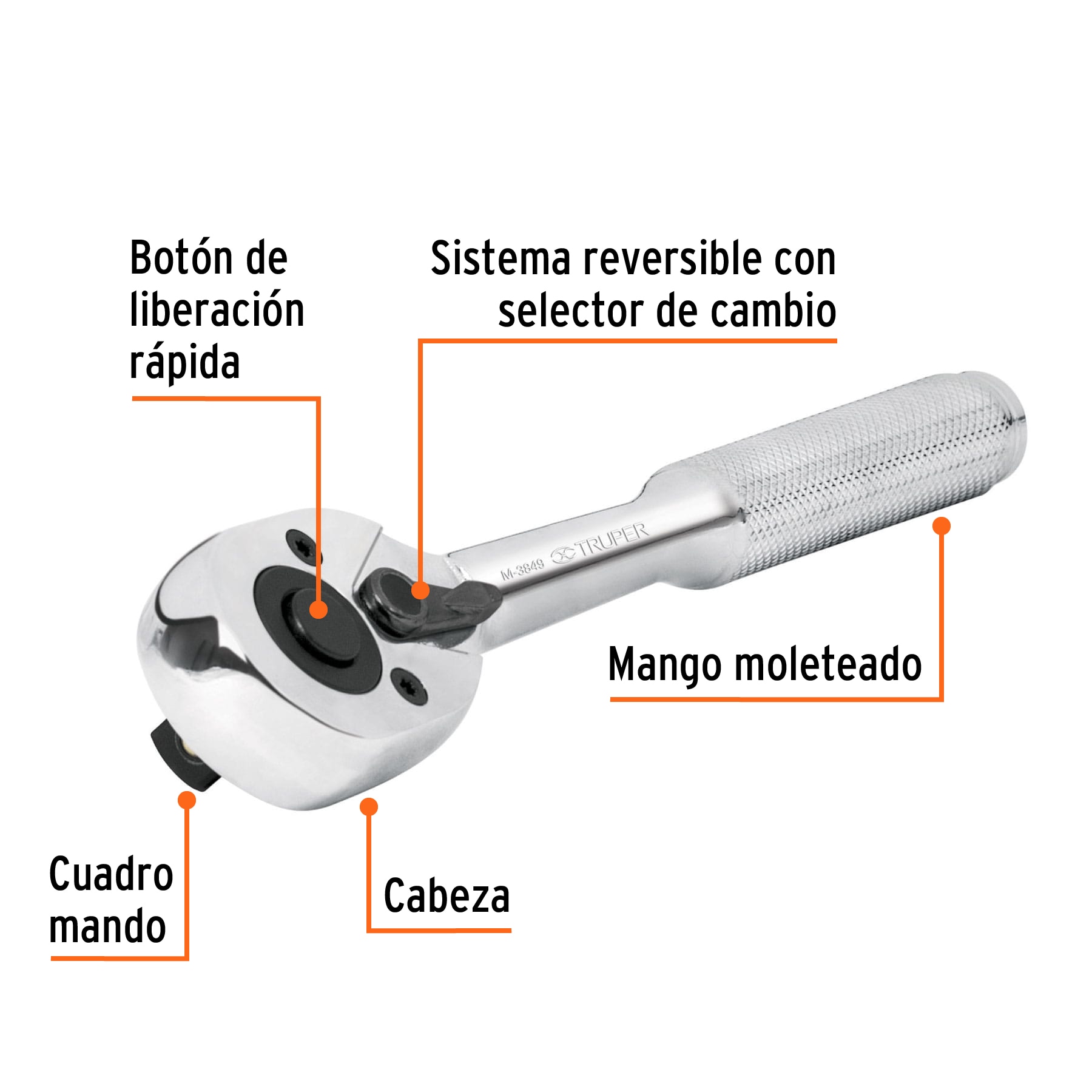 Ratchet 3/8 cabeza de pera13659