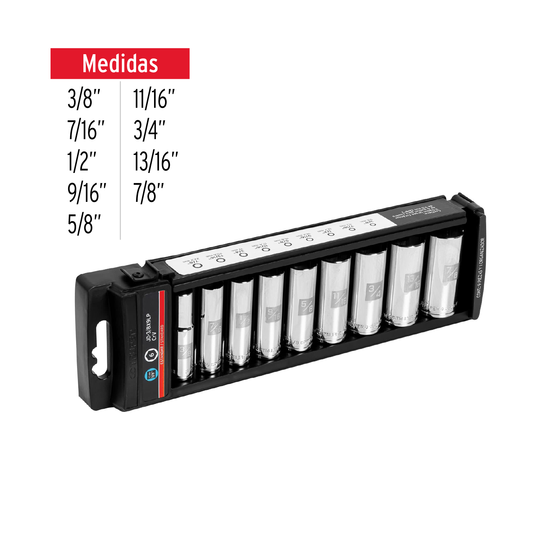 Juego de 9 dados largos 14173