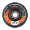 Disco laminado 4", grano 120 centro 5/8", fibra, TRUPER