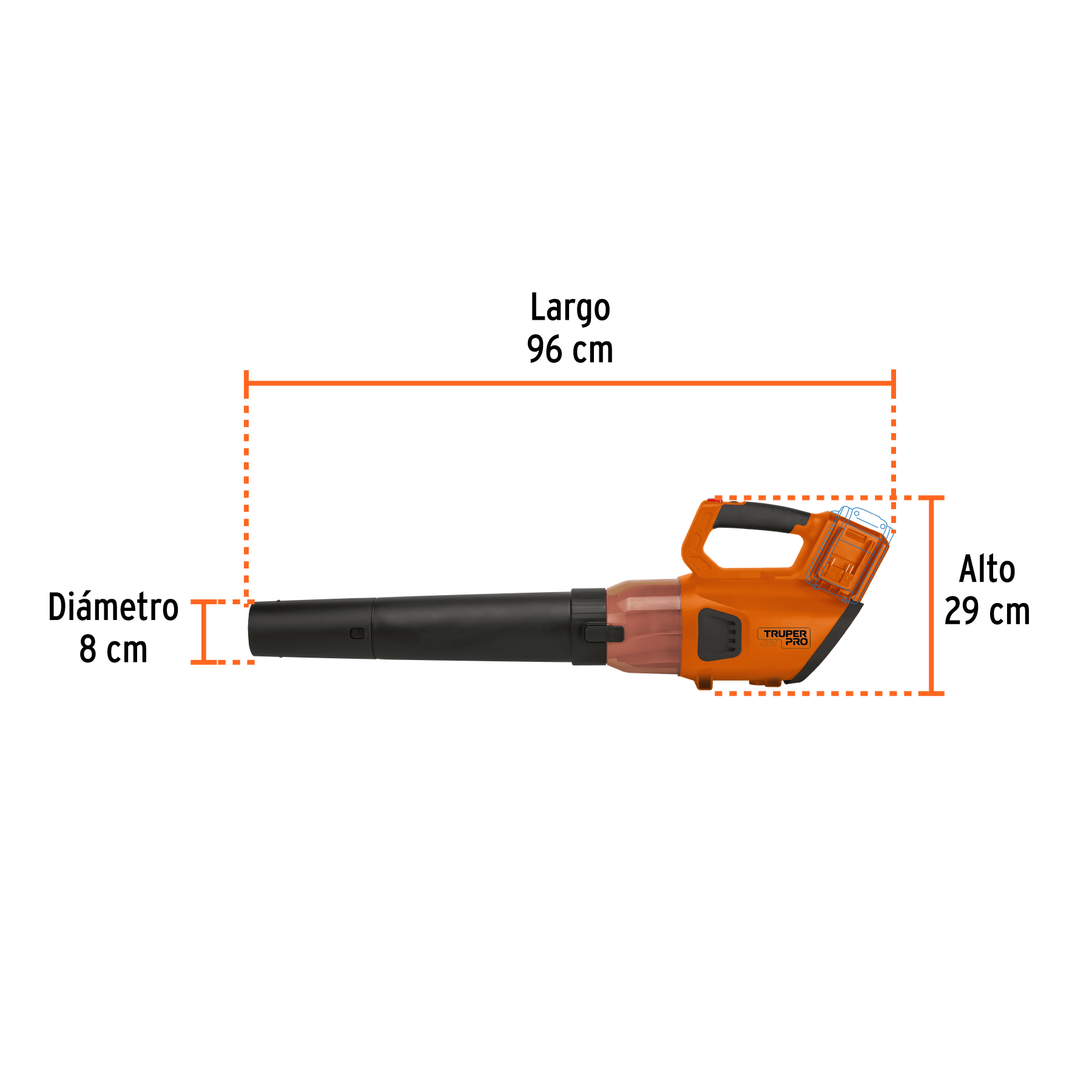 Sopladora inalámbrica 40V sin accesorios Sopladora inalámbrica 40V sin accesorios 103555
