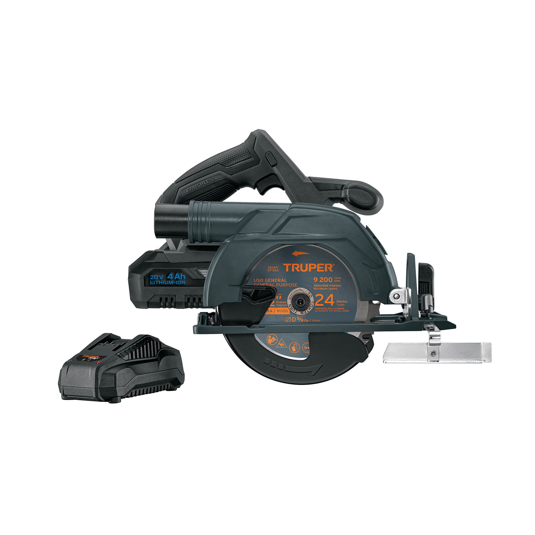 Sierra circular inalambrica 6-1/2", 20V, 1 batería 4Ah, MAX