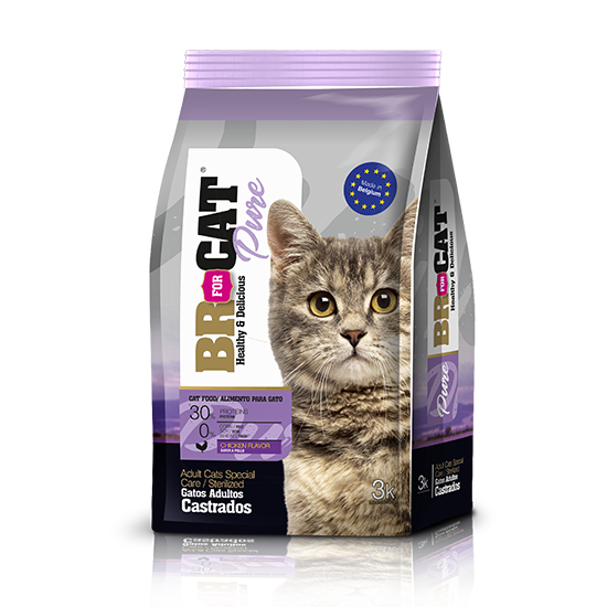 Alimento X 3Kg premium Br For Cat Pure Adultos Castrados