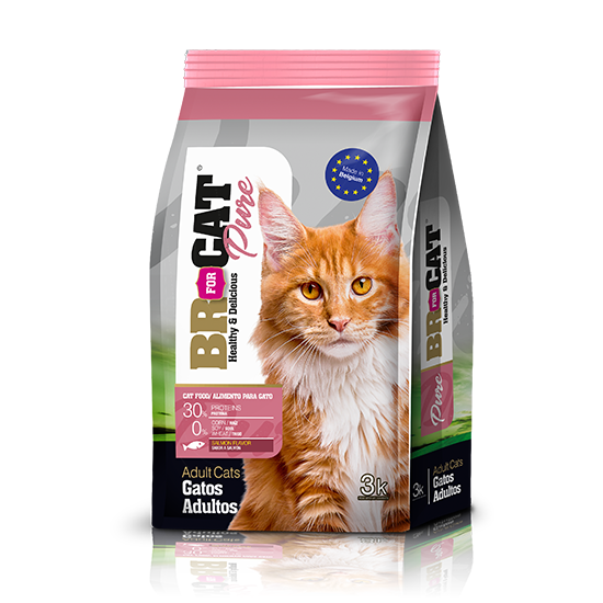 Alimento X 10Kg premium Br For Cat Pure Adultos Salmón