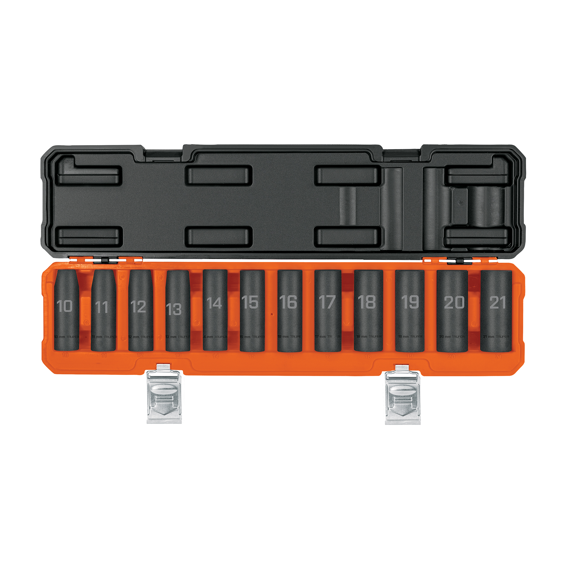 Juego de 12 dados largos de impacto cuadro 1/2", 6 puntas mm