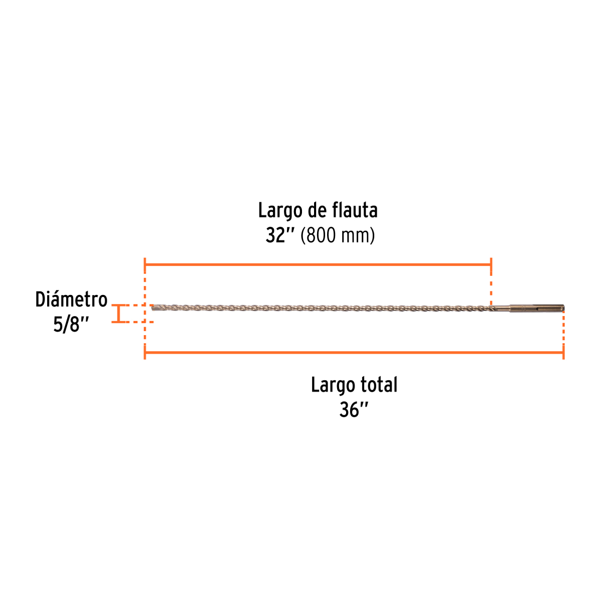 Broca-concreto-SDS-Max-5-8x36-Truper-101434-BSM-5-8X36+FC1 Broca-concreto-SDS-Max-5-8x36-Truper-101434-BSM-5-8X36+FC1