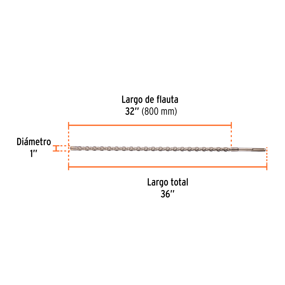 Broca-concreto-sds-max-1x36-truper-101462-BSM-1X36+FC1 Broca-concreto-sds-max-1x36-truper-101462-BSM-1X36+FC1
