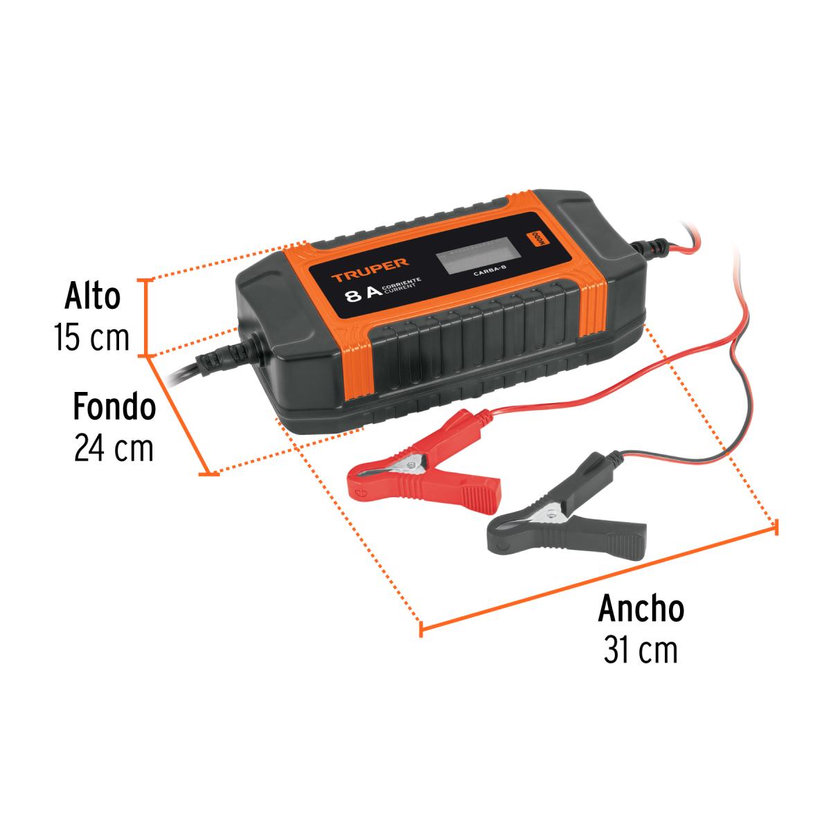 Cargador-mantenedor-baterias-8a-12-24v-truper-104010-CARBA-8+FC2 Cargador-mantenedor-baterias-8a-12-24v-truper-104010-CARBA-8+FC2