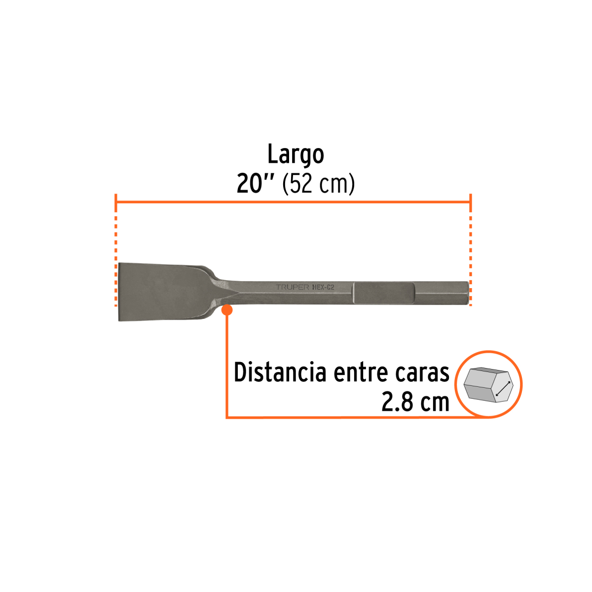 Cincel-Pala-Hexagonal-3x16-Truper-101232-HEX-C2+FC1 Cincel-Pala-Hexagonal-3x16-Truper-101232-HEX-C2+FC1