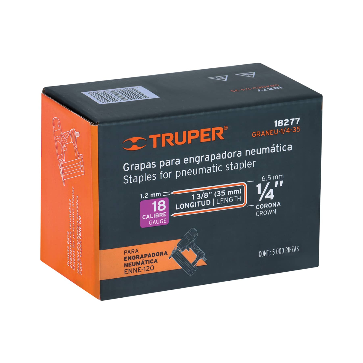 Grapas-Corona-1-4-Calibre-18-Truper-18277-GRANEU-1-4-35+E1 Grapas-Corona-1-4-Calibre-18-Truper-18277-GRANEU-1-4-35+E1