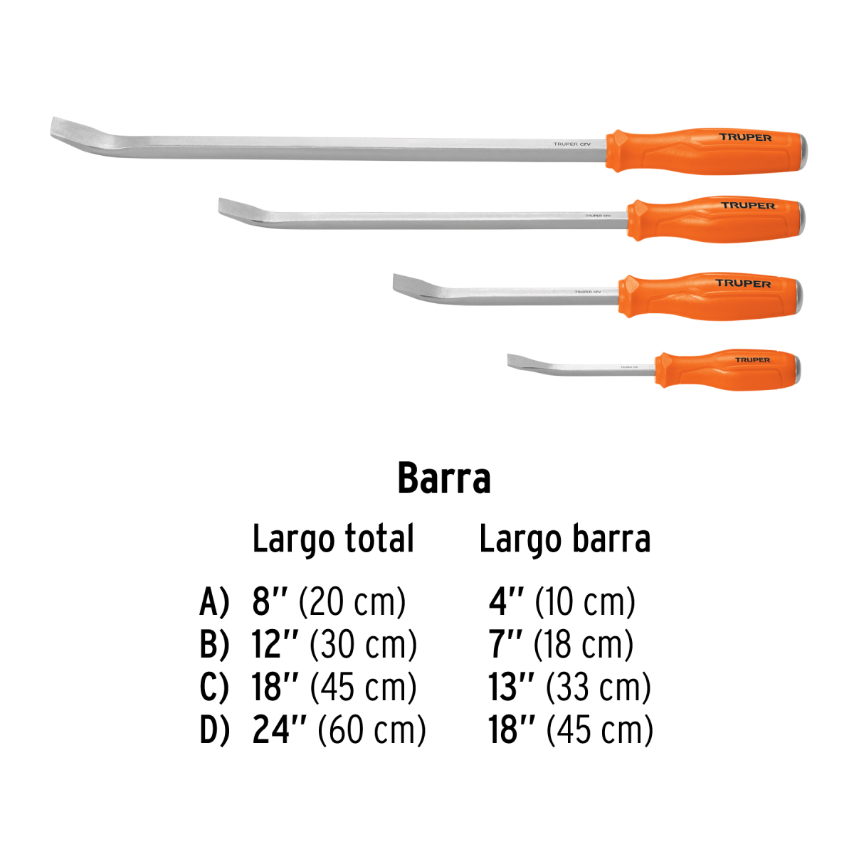 Juego-con-4-barras-de-palanca-truper-101047-BAPA-J4+FC2 Juego-con-4-barras-de-palanca-truper-101047-BAPA-J4+FC2