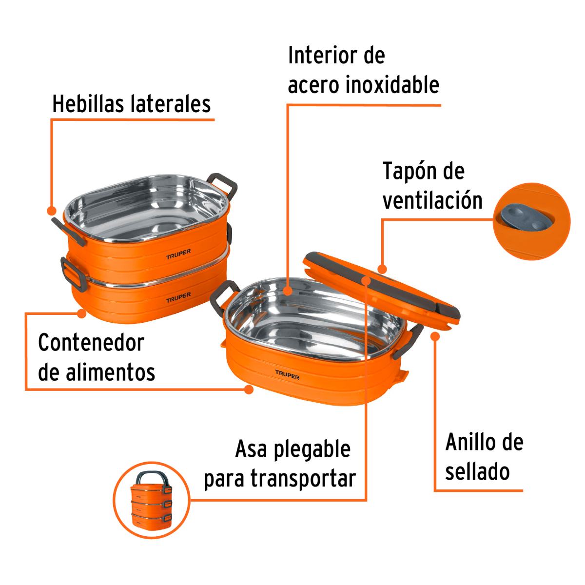 Lonchera-Termica-Con-3-Contenedores-Acero-Inoxidable-Truper-66076-LUNCH-3+D1 Lonchera-Termica-Con-3-Contenedores-Acero-Inoxidable-Truper-66076-LUNCH-3+D1