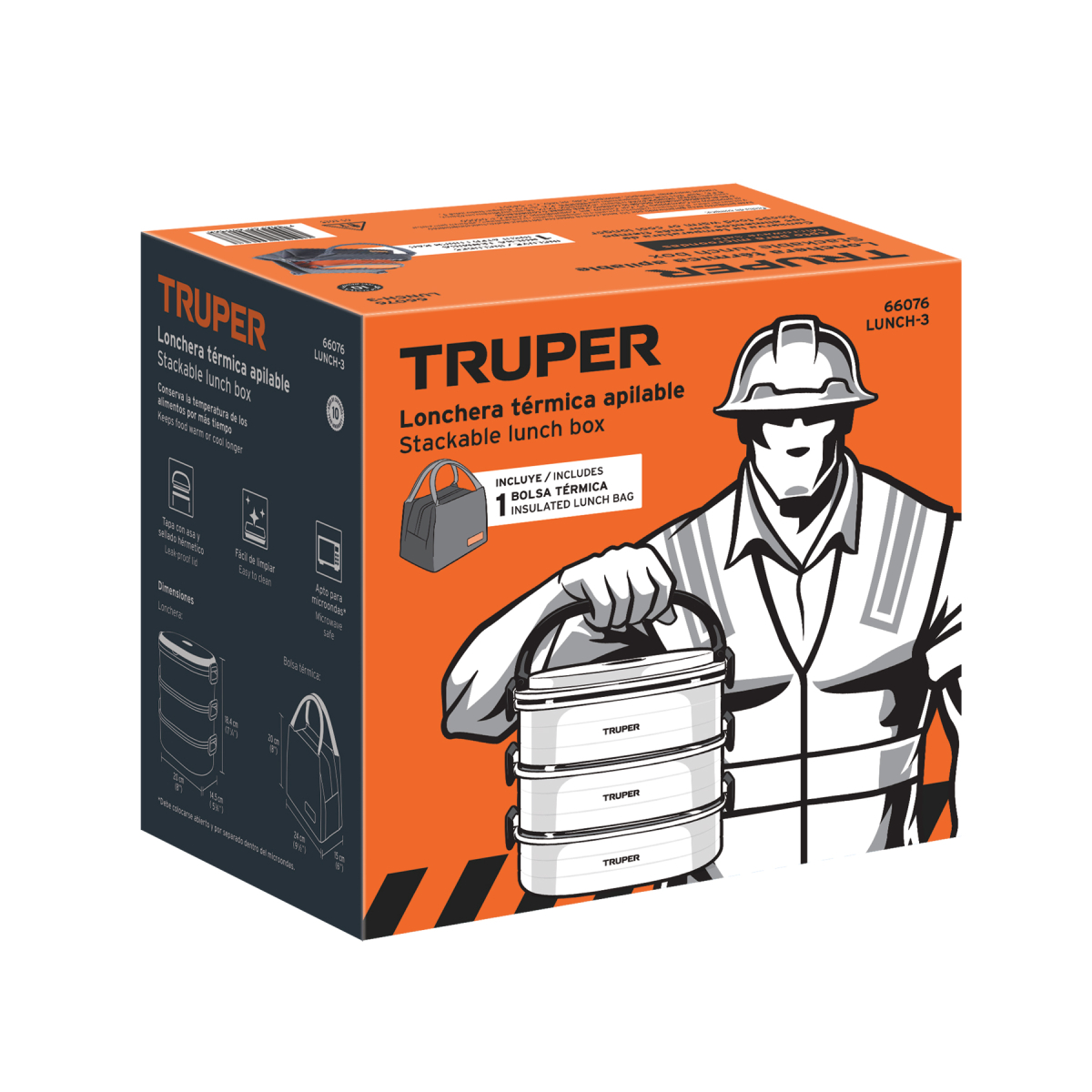 Lonchera-Termica-Con-3-Contenedores-Acero-Inoxidable-Truper-66076-LUNCH-3+E1 Lonchera-Termica-Con-3-Contenedores-Acero-Inoxidable-Truper-66076-LUNCH-3+E1