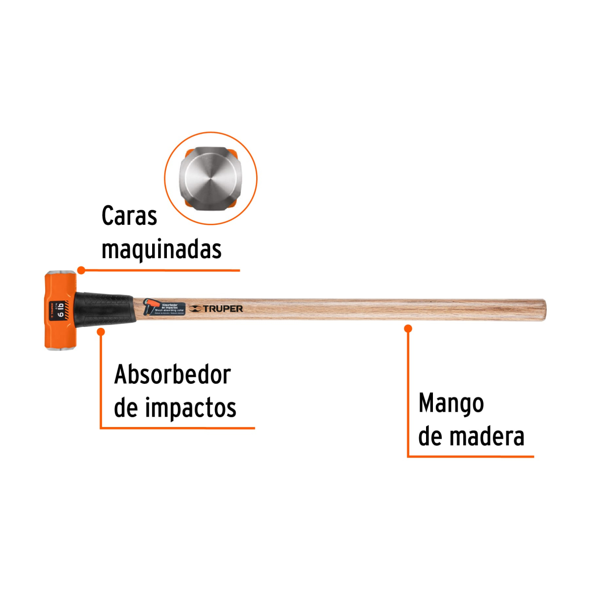 Marro-Octagonal-6lb-Mango-36-Truper-16509-MD-6M+FC1 Marro-Octagonal-6lb-Mango-36-Truper-16509-MD-6M+FC1