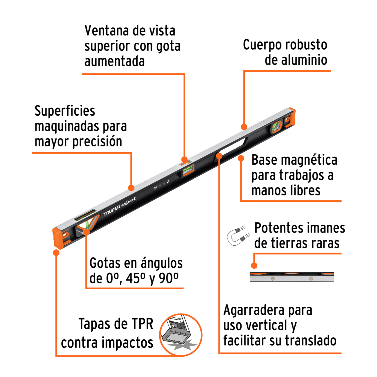 Nivel‑profesional‑magnetico‑36‑Truper-14628-NP-36X+FC1 Nivel‑profesional‑magnetico‑36‑Truper-14628-NP-36X+FC1