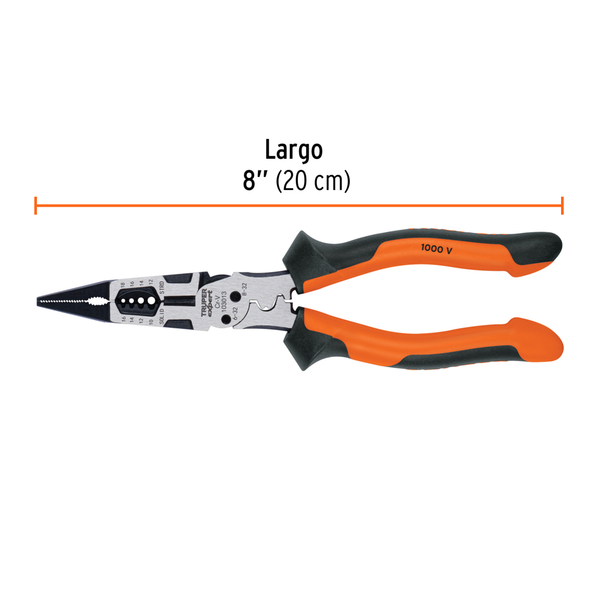 Pinza-Multiuso-8-Punta-Larga-Comfort-Grip-Truper-103013-PMU-8PX+FC2 Pinza-Multiuso-8-Punta-Larga-Comfort-Grip-Truper-103013-PMU-8PX+FC2