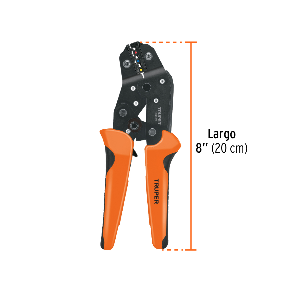 Pinza-de-Crimpado-para-Terminales-Truper-103329-PCT-8+FC2 Pinza-de-Crimpado-para-Terminales-Truper-103329-PCT-8+FC2