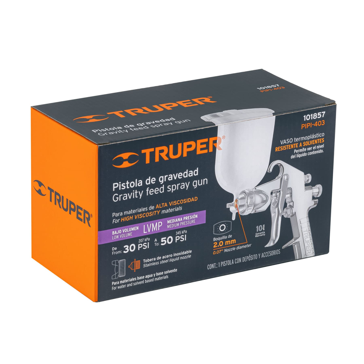 Pistola-pintar-gravedad-LVMP-vaso-plastico-2-0mm-Truper-101857-PIPI-403+E1 Pistola-pintar-gravedad-LVMP-vaso-plastico-2-0mm-Truper-101857-PIPI-403+E1