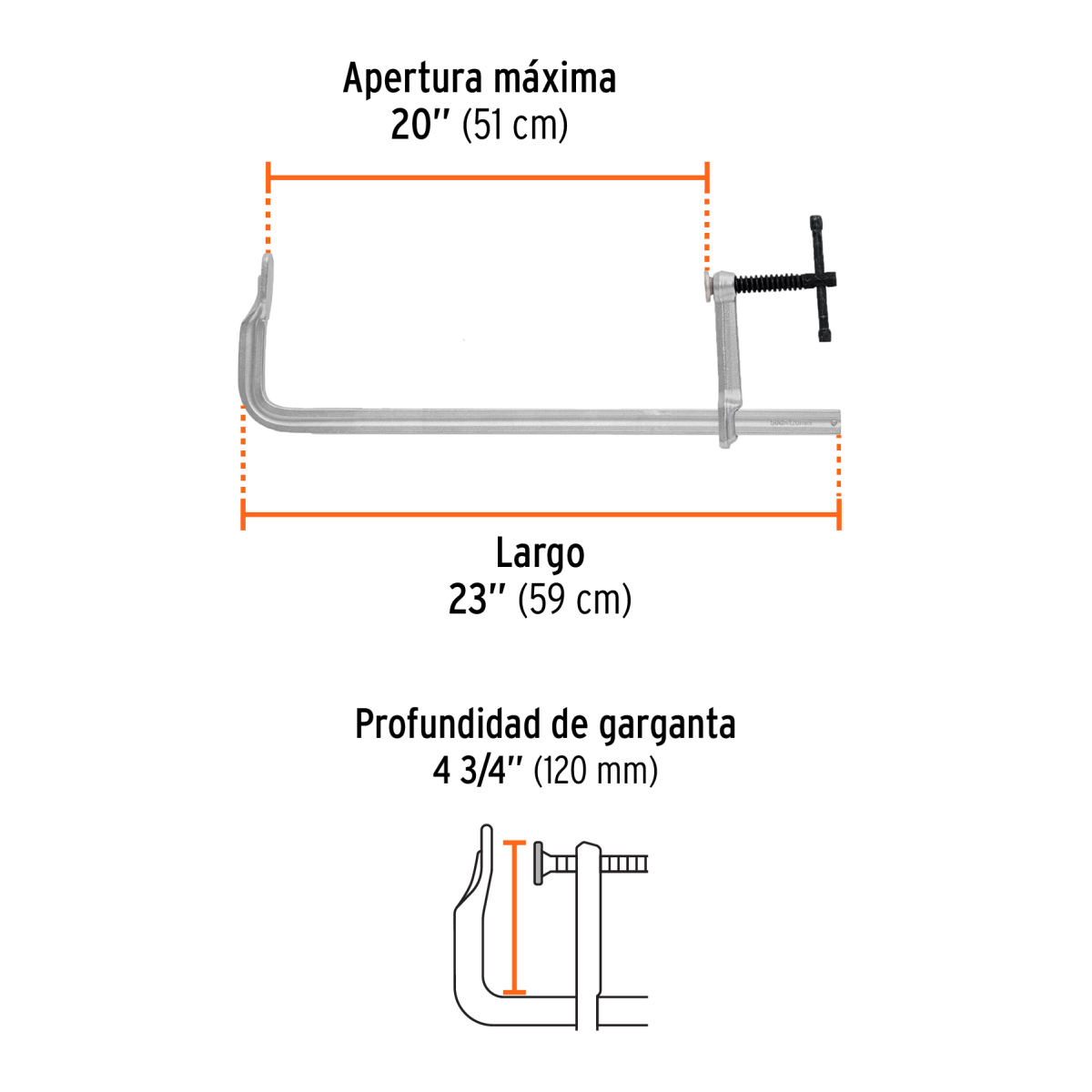 Prensa-Rapida-Tipo-F-20-Uso-Rudo-Expert-Truper-103163-PRF-20X+FC2 Prensa-Rapida-Tipo-F-20-Uso-Rudo-Expert-Truper-103163-PRF-20X+FC2